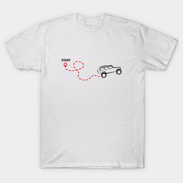 Start your journey - offroad (light) T-Shirt by MikeDrago